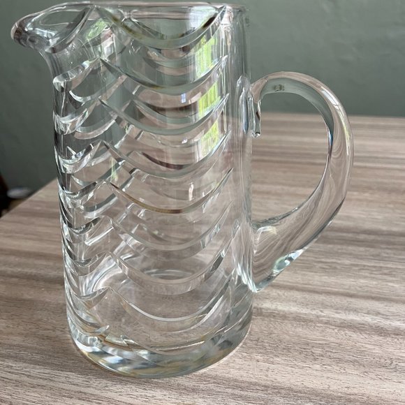 ROYAL BRIERLEY CRYSTAL PITCHER WITH SWAGS AND DRAPES SIGNED - Picture 2 of 3